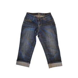 Style & Co Petite Curvy Capri Jeans‎ Womens 2P Dark Wash Denim Spandex comfort